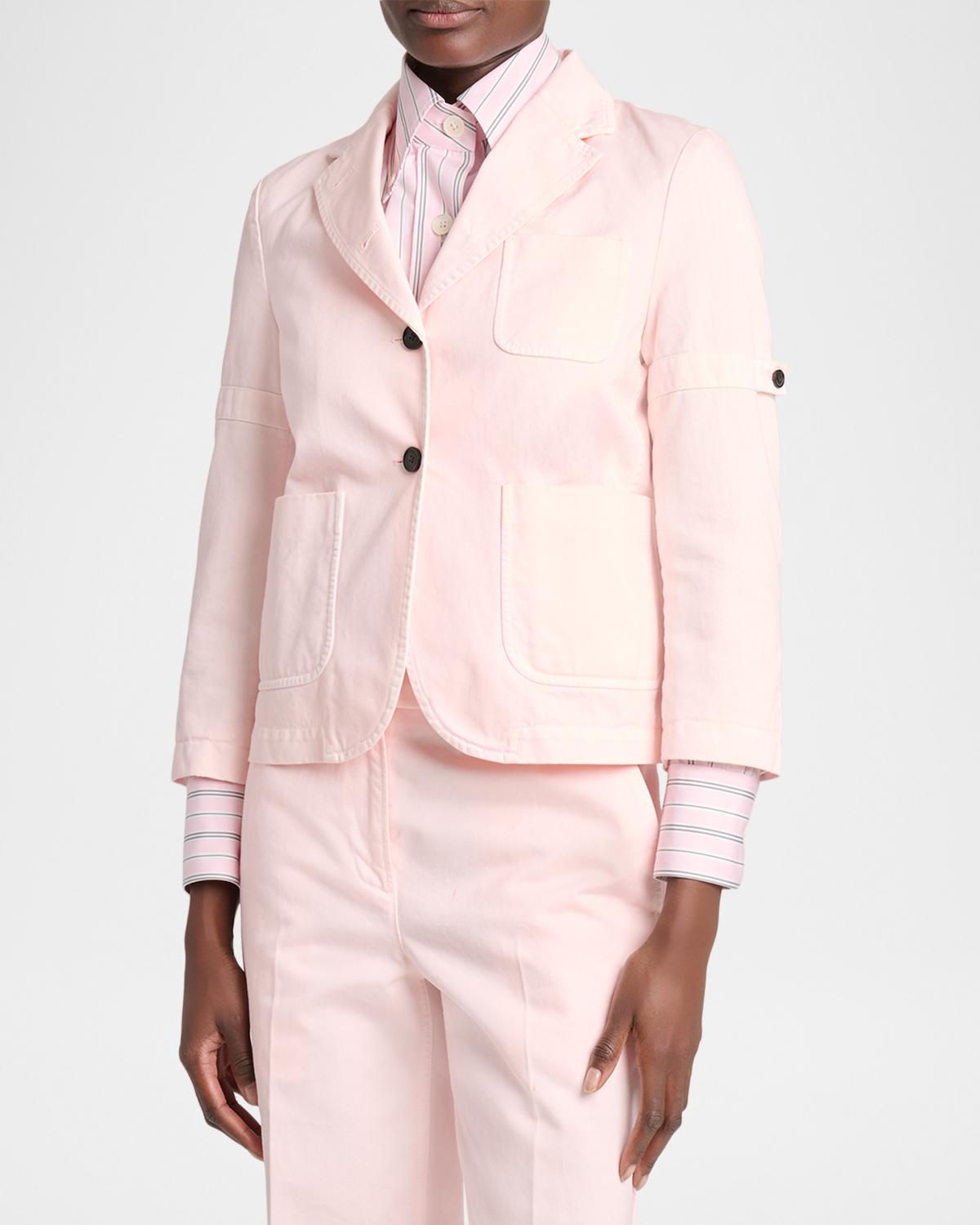 Single-Breasted Denim Shrunken Sport Coat - thumbnail 4
