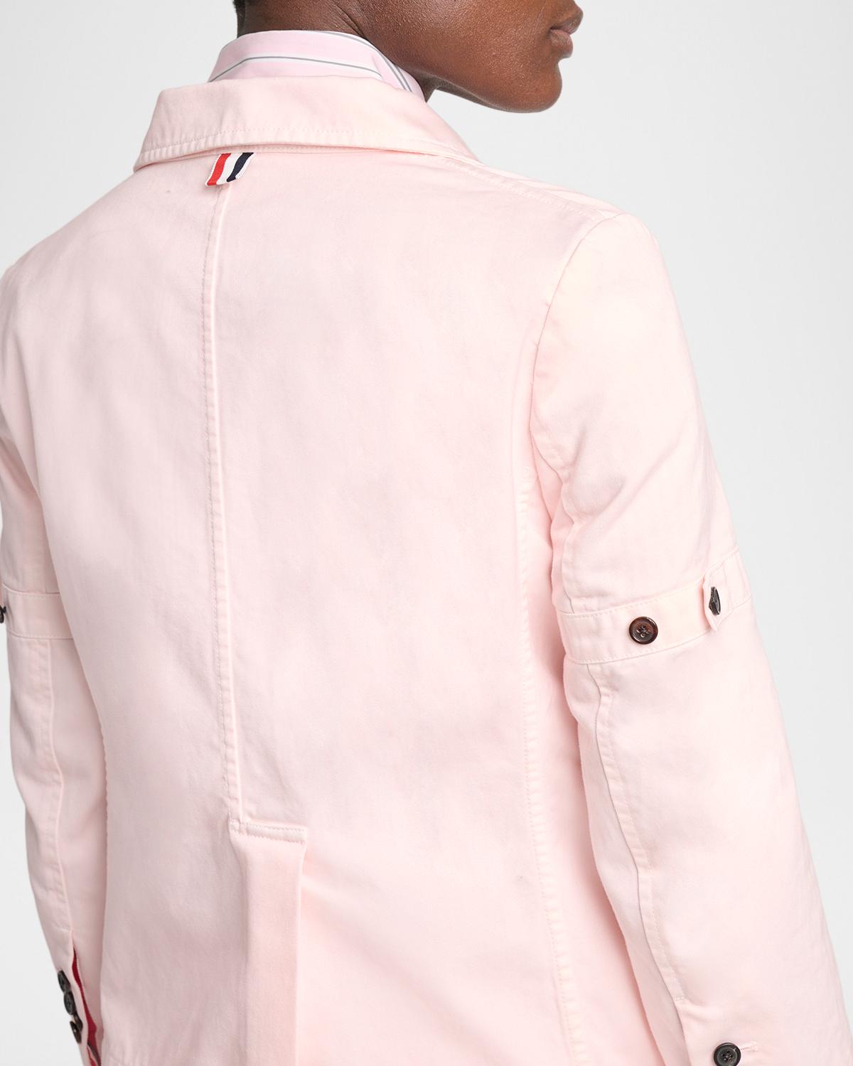 Single-Breasted Denim Shrunken Sport Coat - thumbnail 5