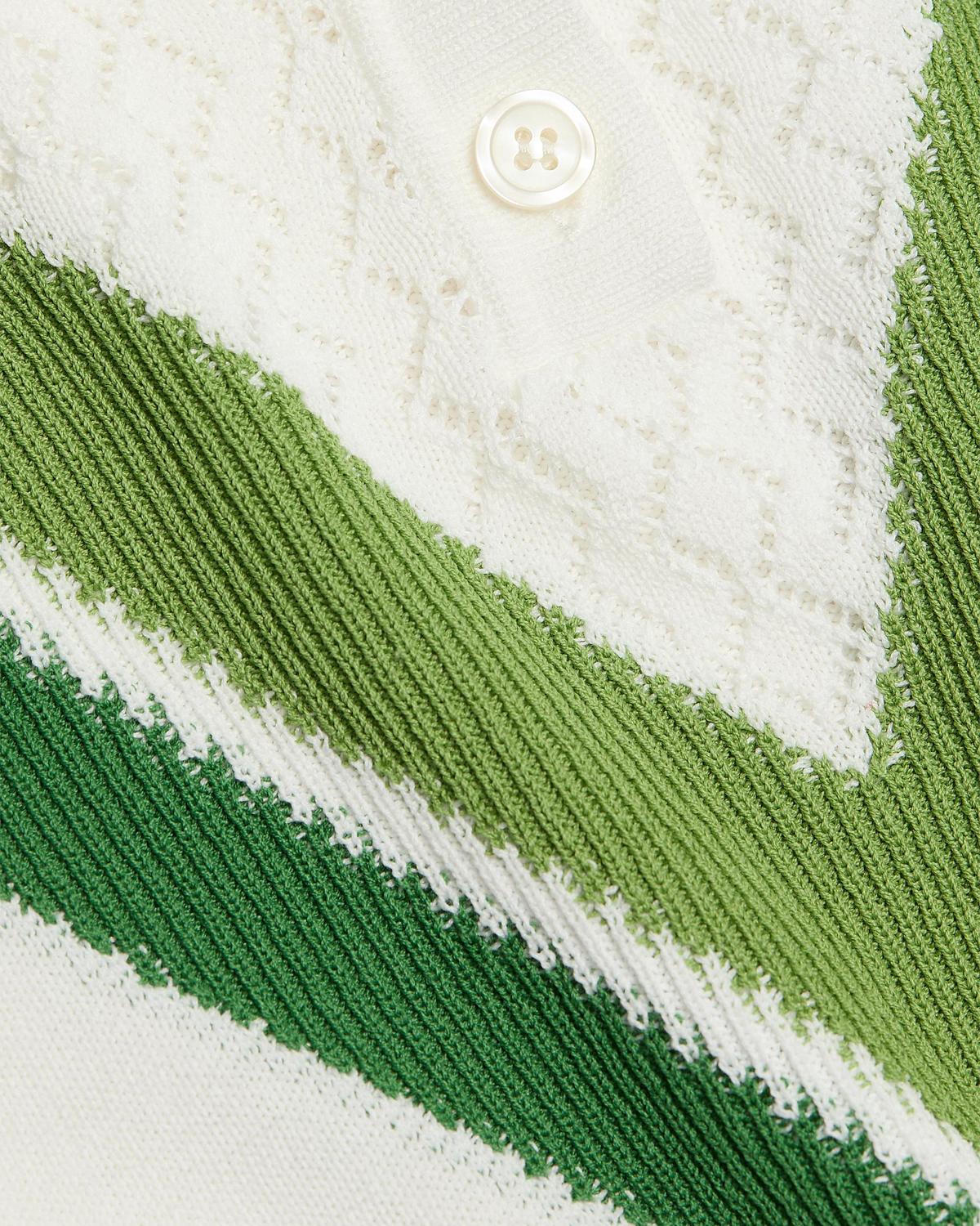 Camilla Chevron-Knit Cotton-Blend Polo Top - thumbnail 5