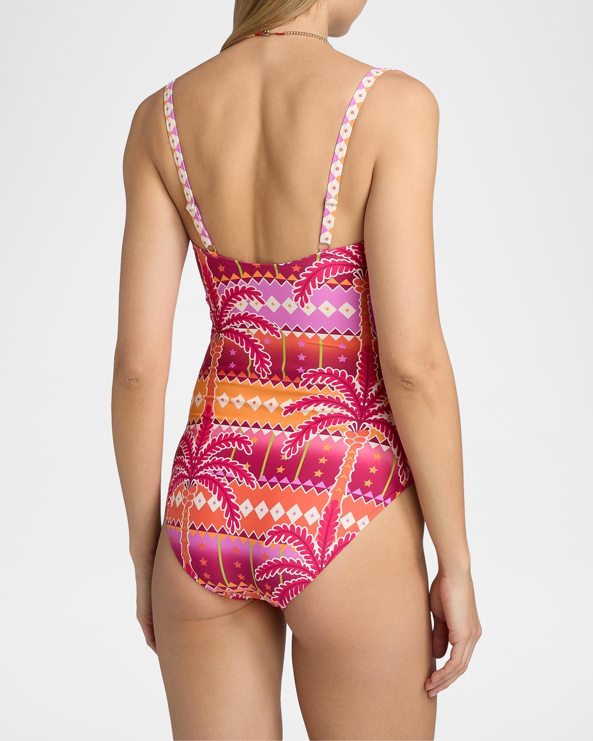 Marilyn Printed Ruched One-Piece Swimsuit - thumbnail 3