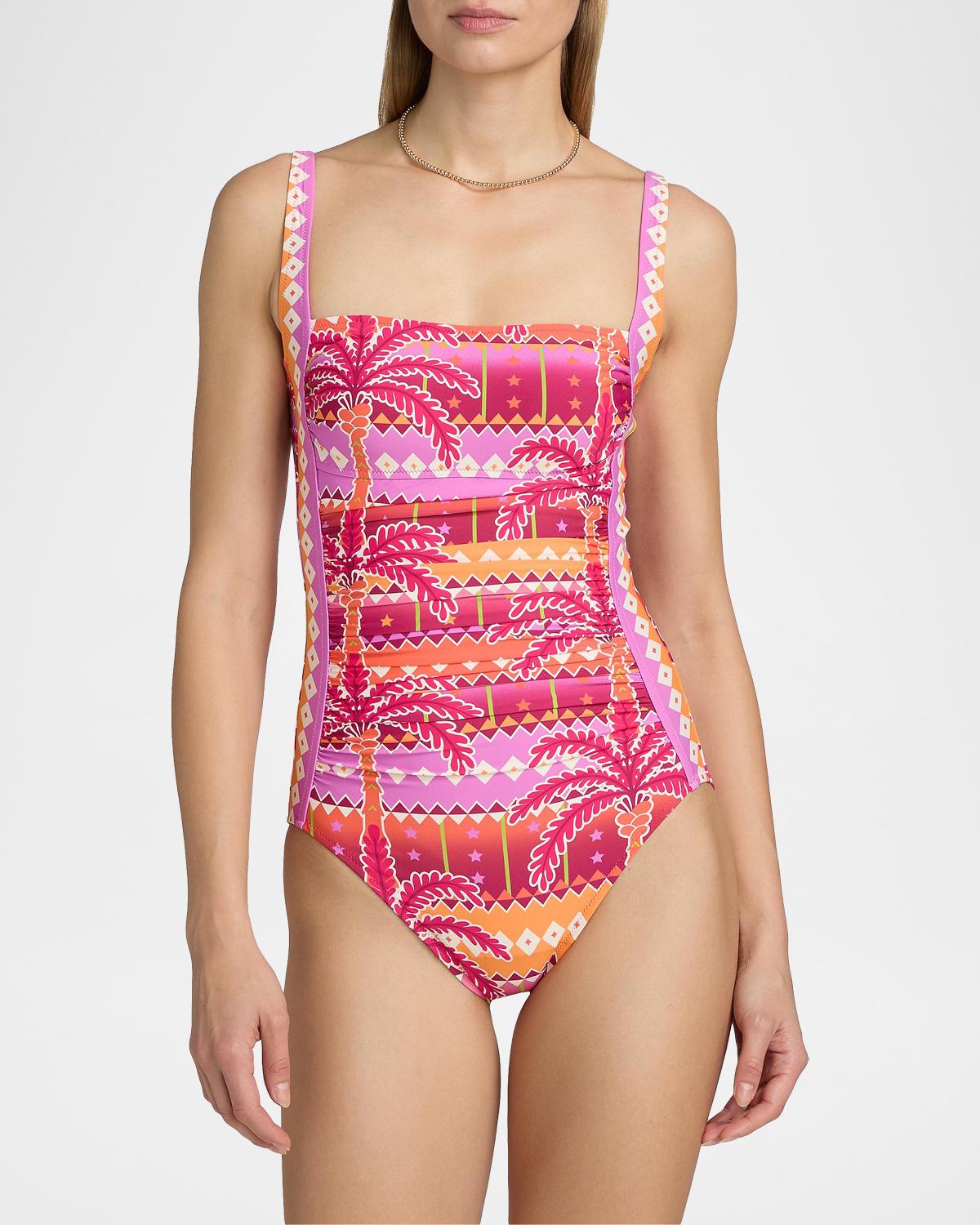 Marilyn Printed Ruched One-Piece Swimsuit - thumbnail 4
