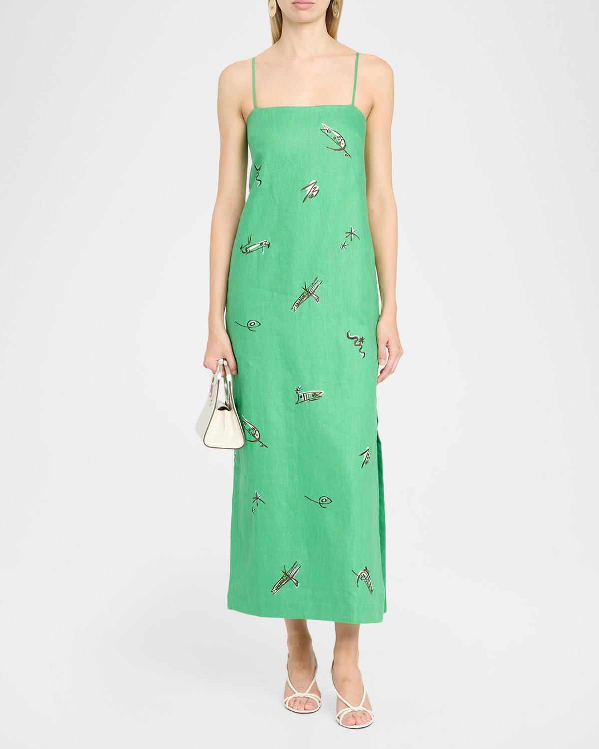 Wanda Embroidered Midi Dress - thumbnail 2