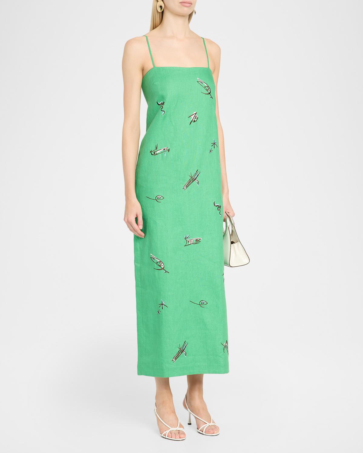 Wanda Embroidered Midi Dress - thumbnail 4