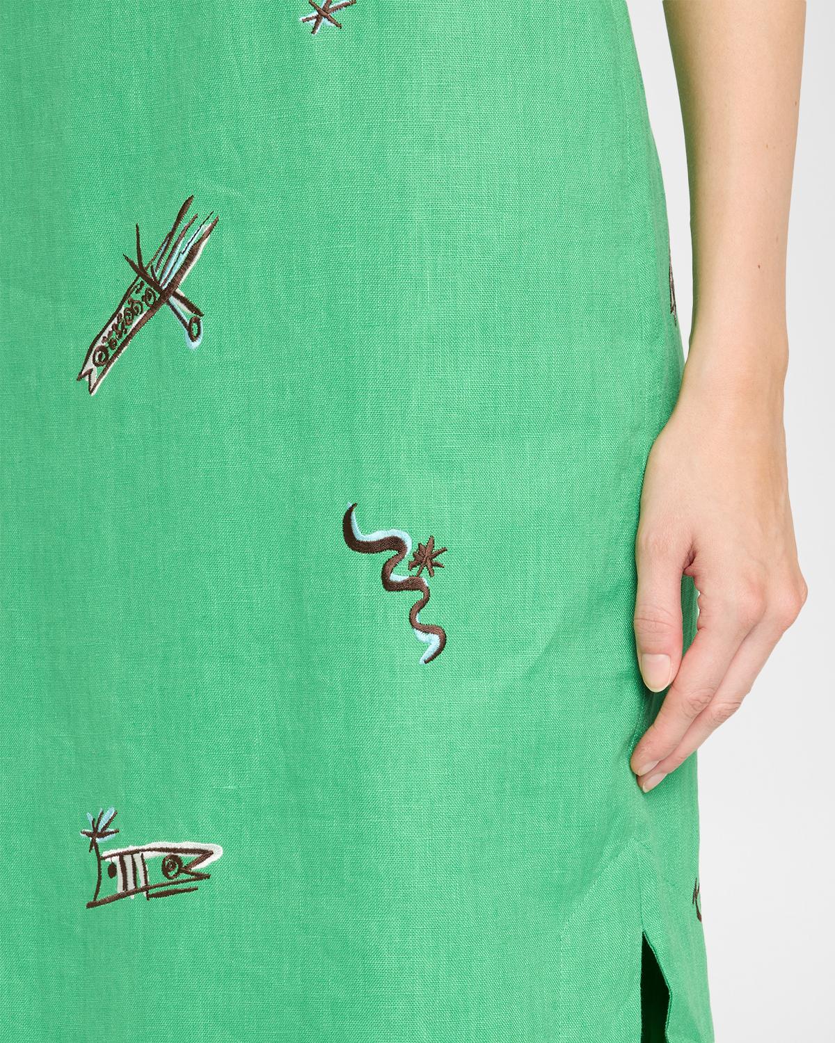 Wanda Embroidered Midi Dress - thumbnail 5