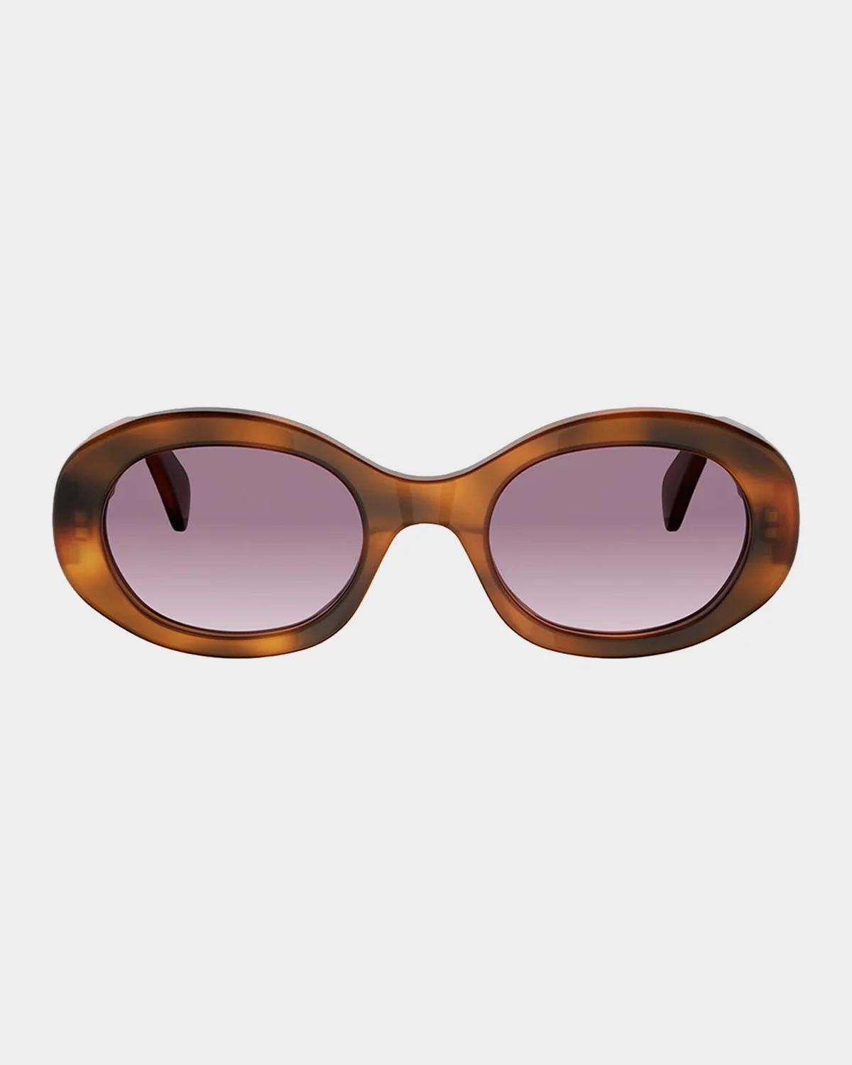 Celine Triomphe 52mm Oval Sunglasses | Neiman Marcus