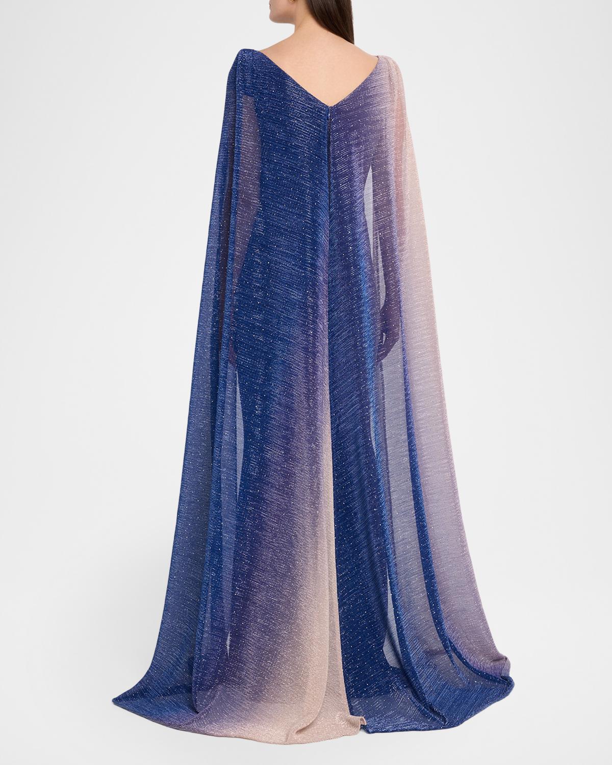 Degrade Voile Strong-Shoulder Cap Gown - thumbnail 3