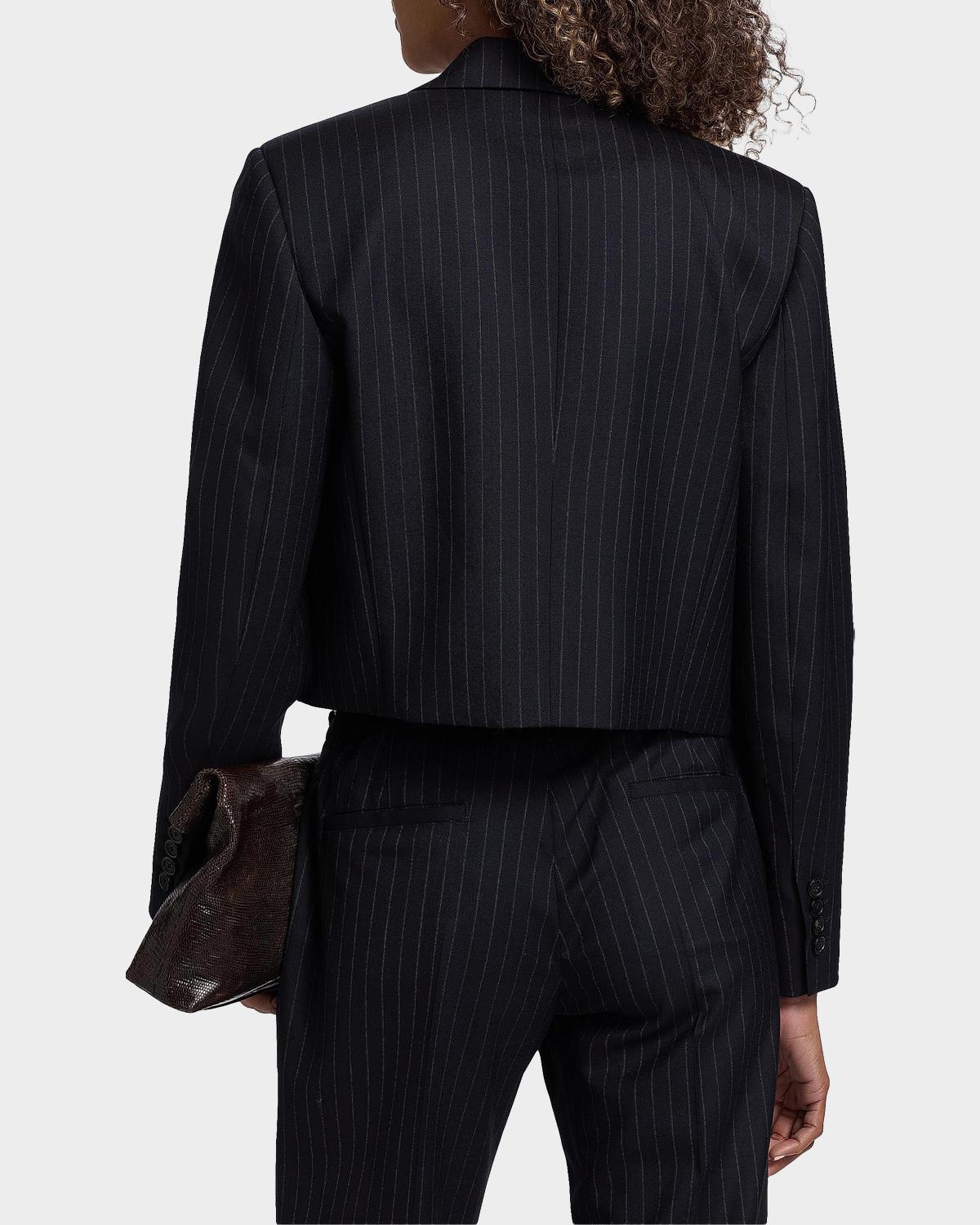 Swan Pinstriped Stretch-Wool Crop Blazer - thumbnail 3