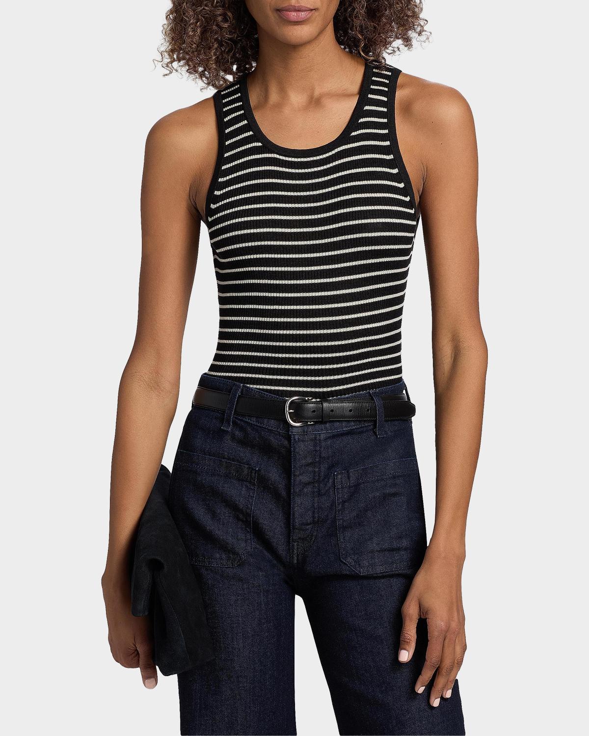 Lottie Striped Silk Tank - thumbnail 4