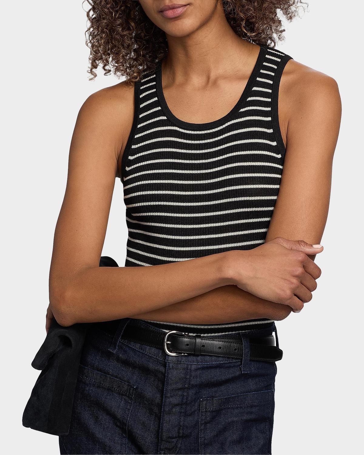 Lottie Striped Silk Tank - thumbnail 7