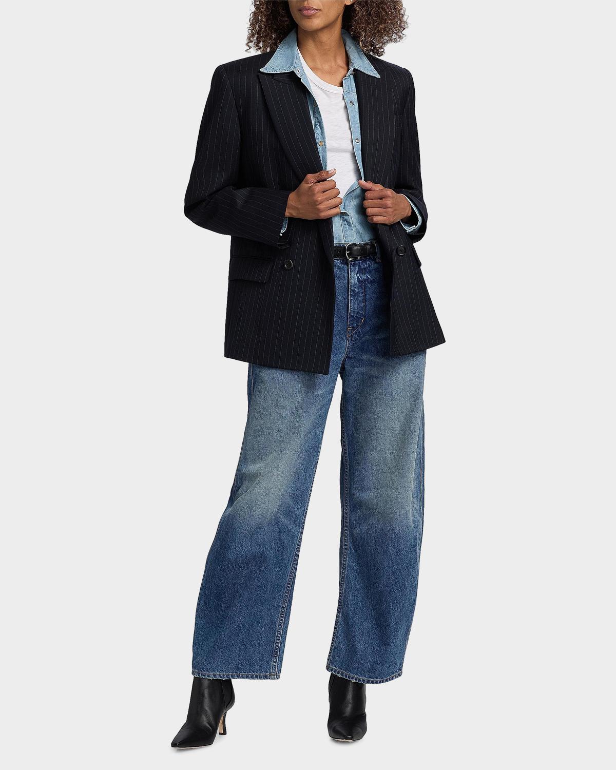 Leston Pinstriped Stretch-Wool Blazer - thumbnail 2