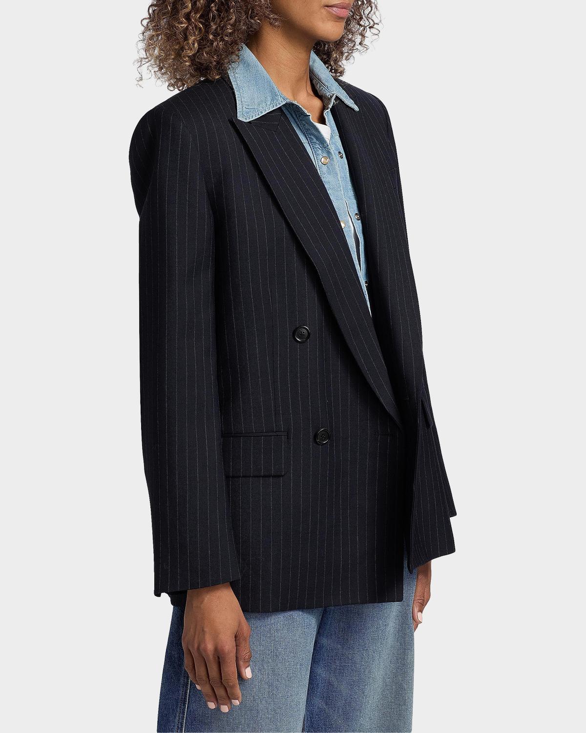 Leston Pinstriped Stretch-Wool Blazer - thumbnail 6
