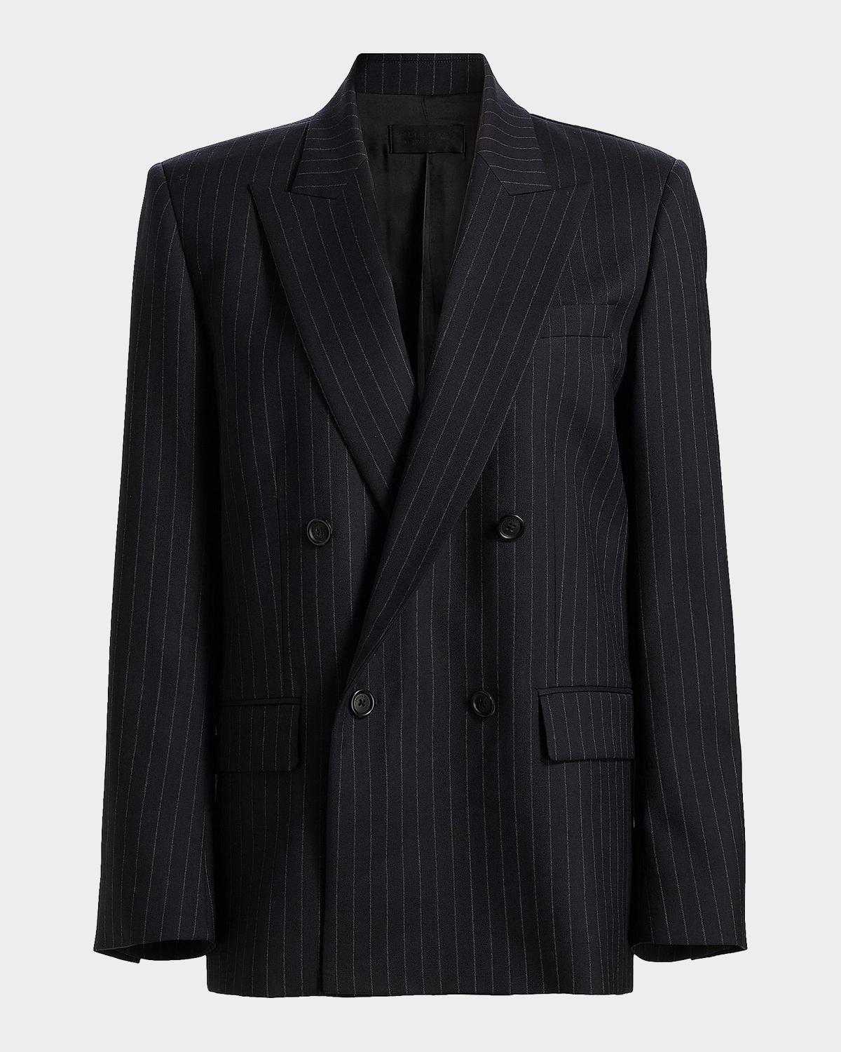 Leston Pinstriped Stretch-Wool Blazer