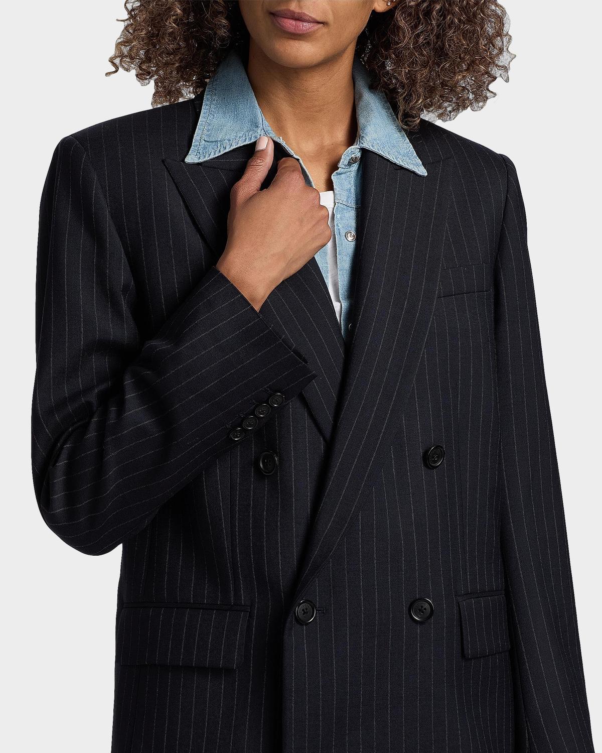 Leston Pinstriped Stretch-Wool Blazer - thumbnail 7