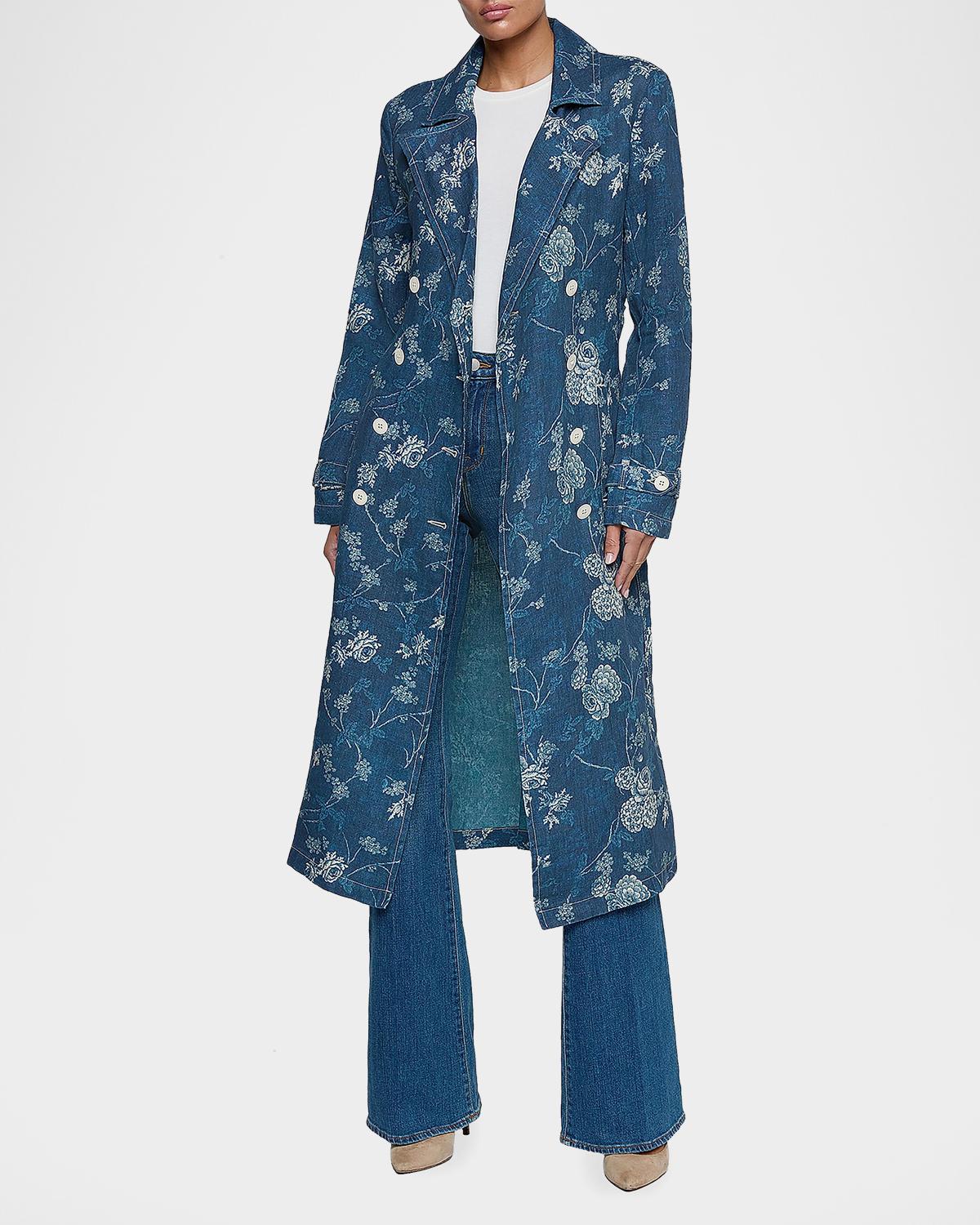 Bradley Floral Linen Trench Coat - thumbnail 2
