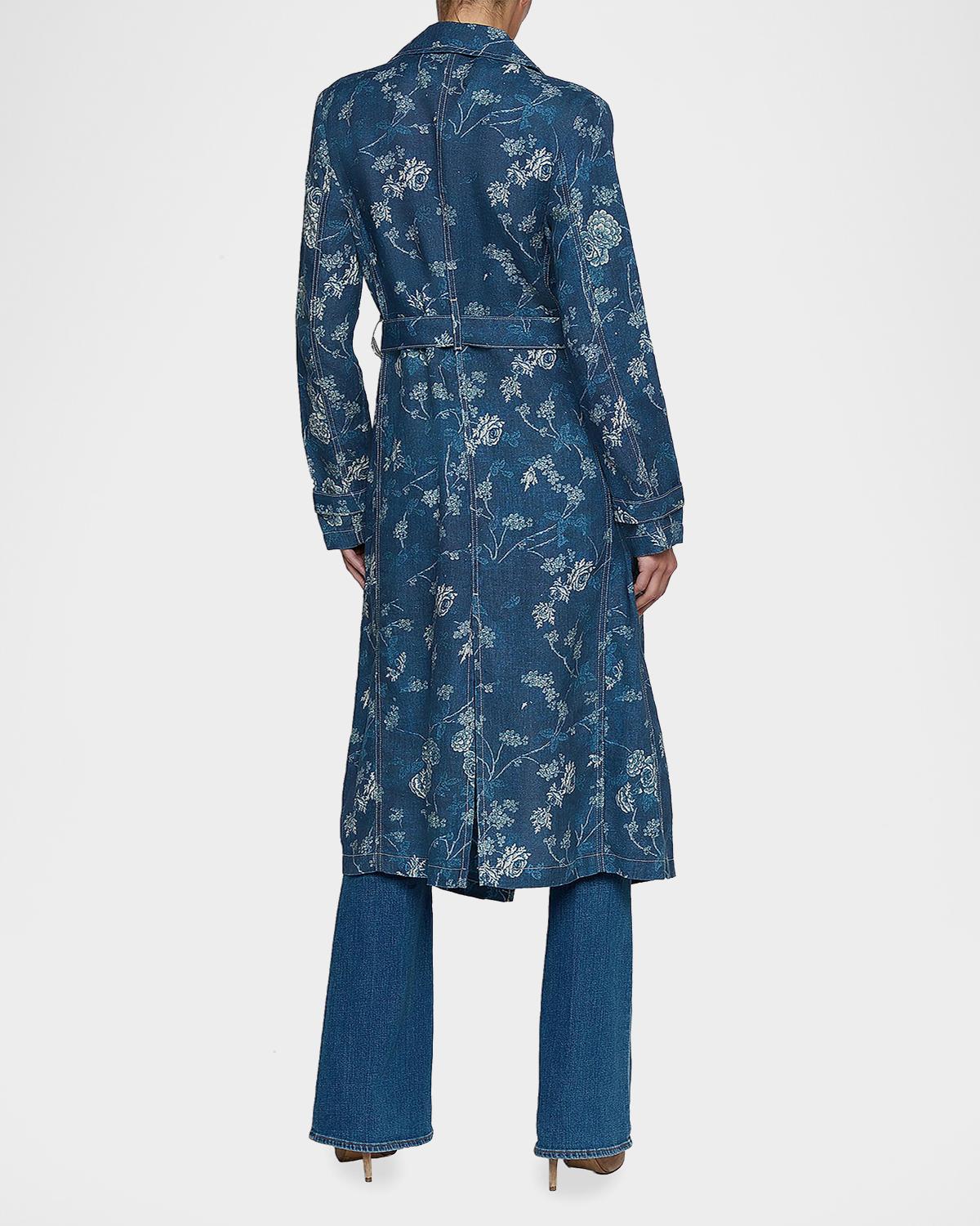 Bradley Floral Linen Trench Coat - thumbnail 3