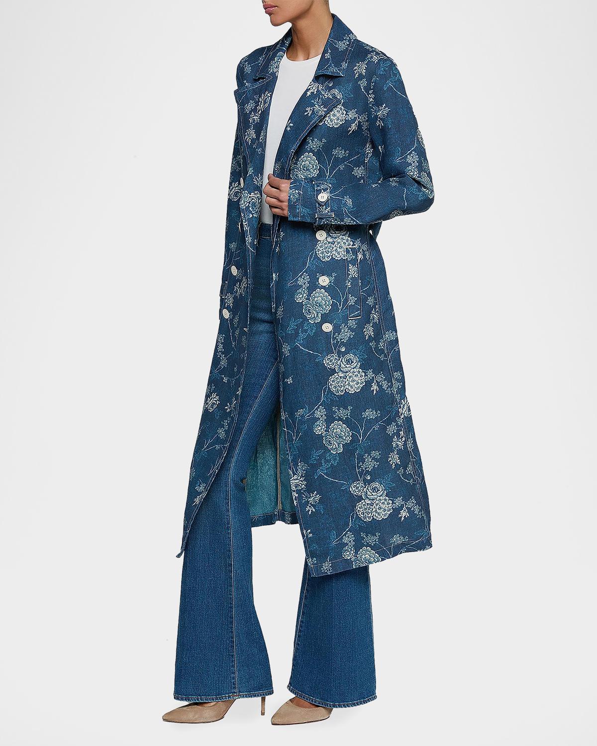Bradley Floral Linen Trench Coat - thumbnail 4