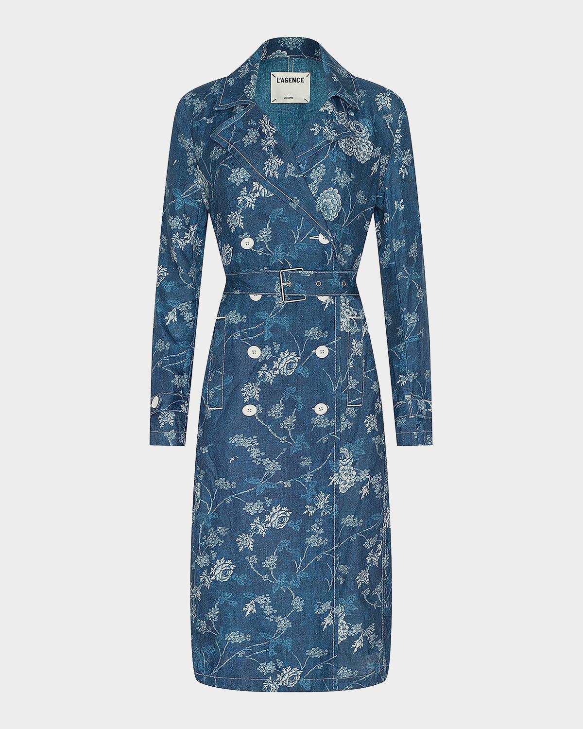 Bradley Floral Linen Trench Coat