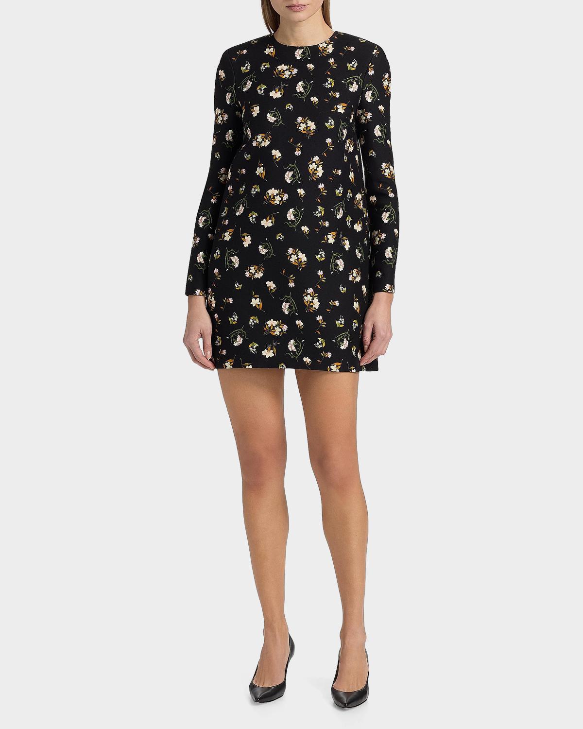 Tilley Floral Wool-Silk Mini Dress - thumbnail 2