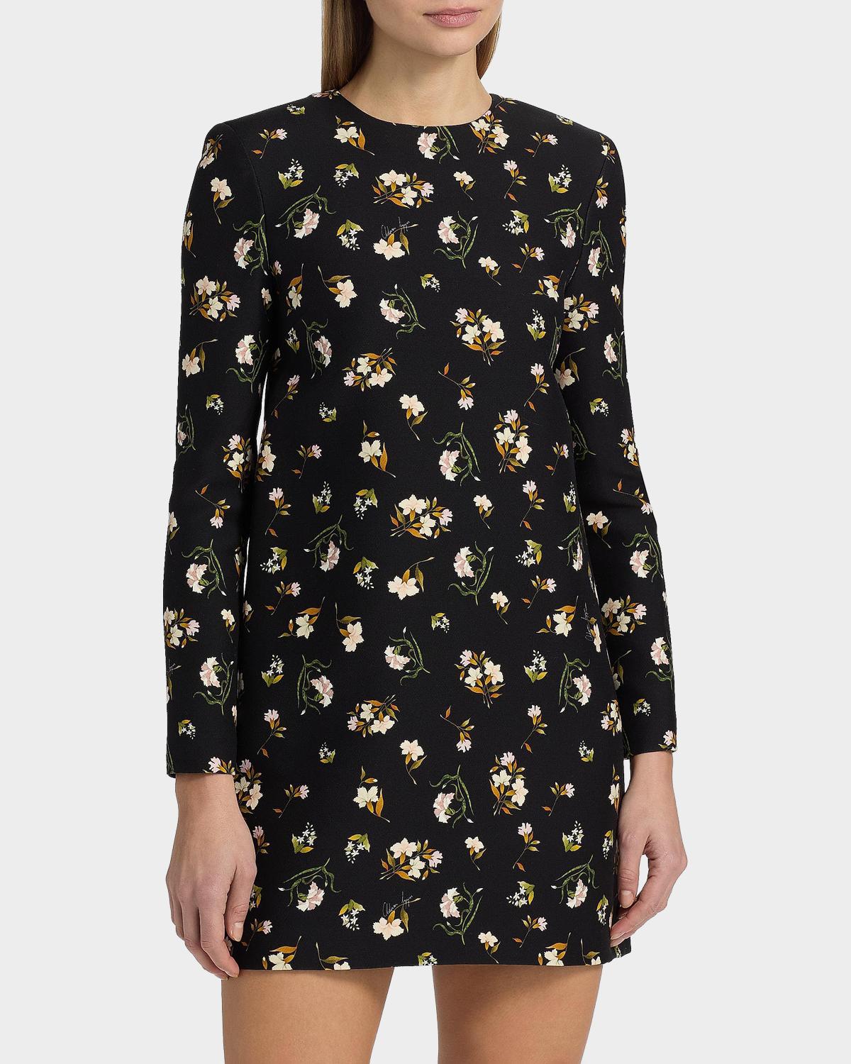 Tilley Floral Wool-Silk Mini Dress - thumbnail 4