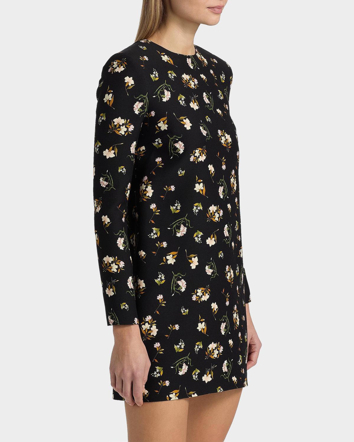 Tilley Floral Wool-Silk Mini Dress - thumbnail 6