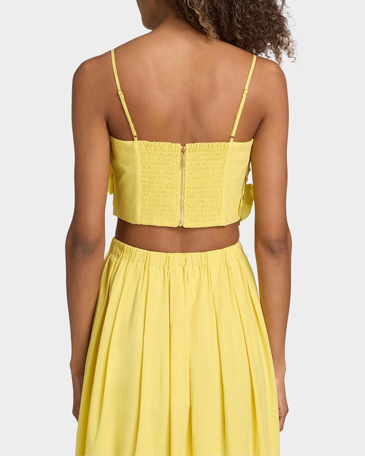 Everly Petal Appliqué Cotton-Blend Crop Top - thumbnail 3