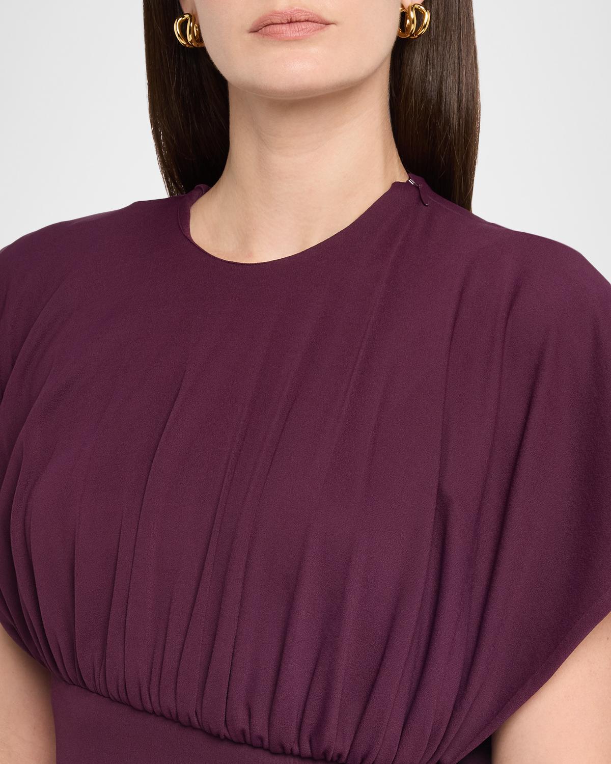 Ruched Jersey Asymmetric Drop-Waist Midi Dress - thumbnail 5