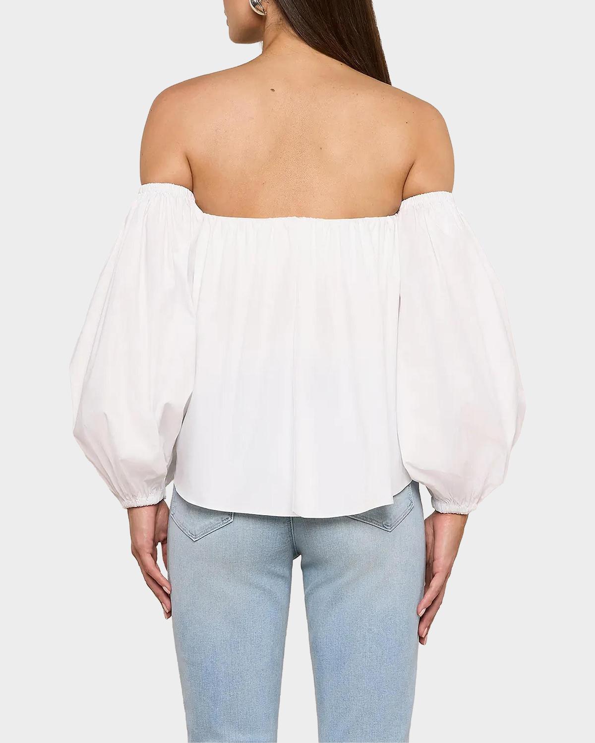 Sarai Cotton-Blend Off-The-Shoulder Top - thumbnail 3