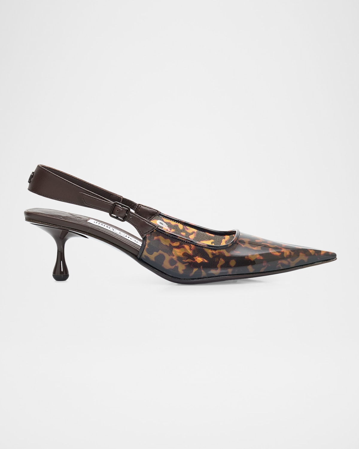 ブラック フラットミュール 36 Jimmy Choo Amel 50mm Tortoiseshell TPU & Leather Slingback Pumps