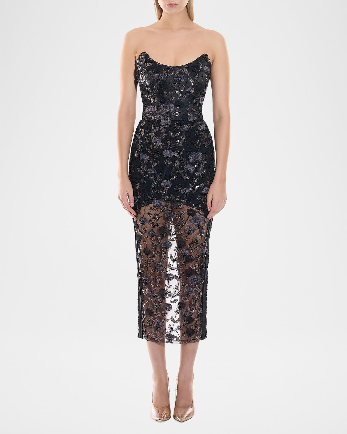 Roses & Their Ashes Sheath Cocktail Midi Dress - thumbnail 2
