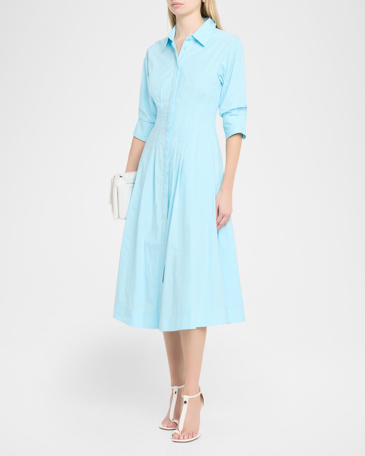 Jazz Pintuck Midi Shirtdress - thumbnail 4