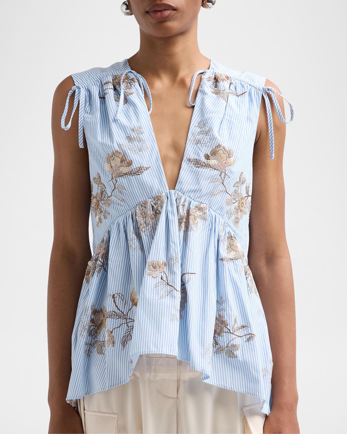 Lamia Embroidered Poplin Top - thumbnail 3