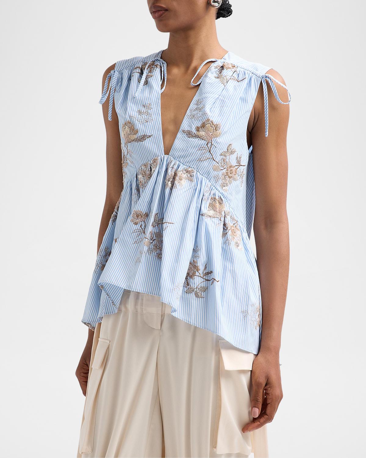 Lamia Embroidered Poplin Top - thumbnail 5