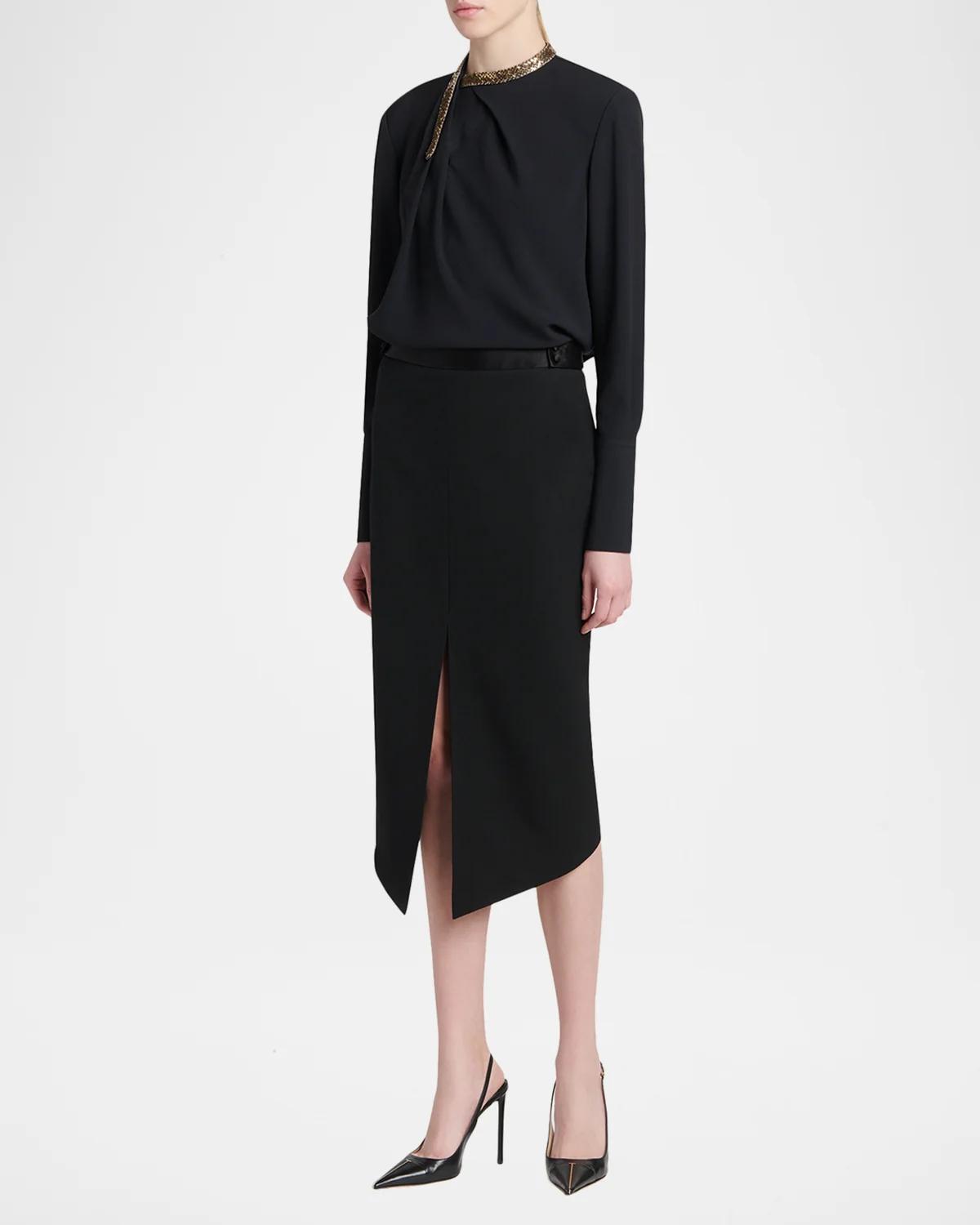 Asymmetric Golden Collar Top - thumbnail 2