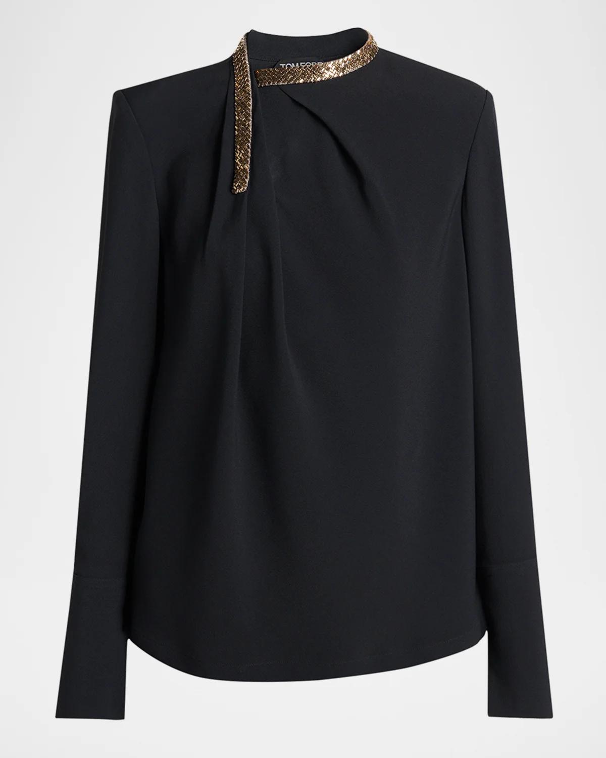 Asymmetric Golden Collar Top