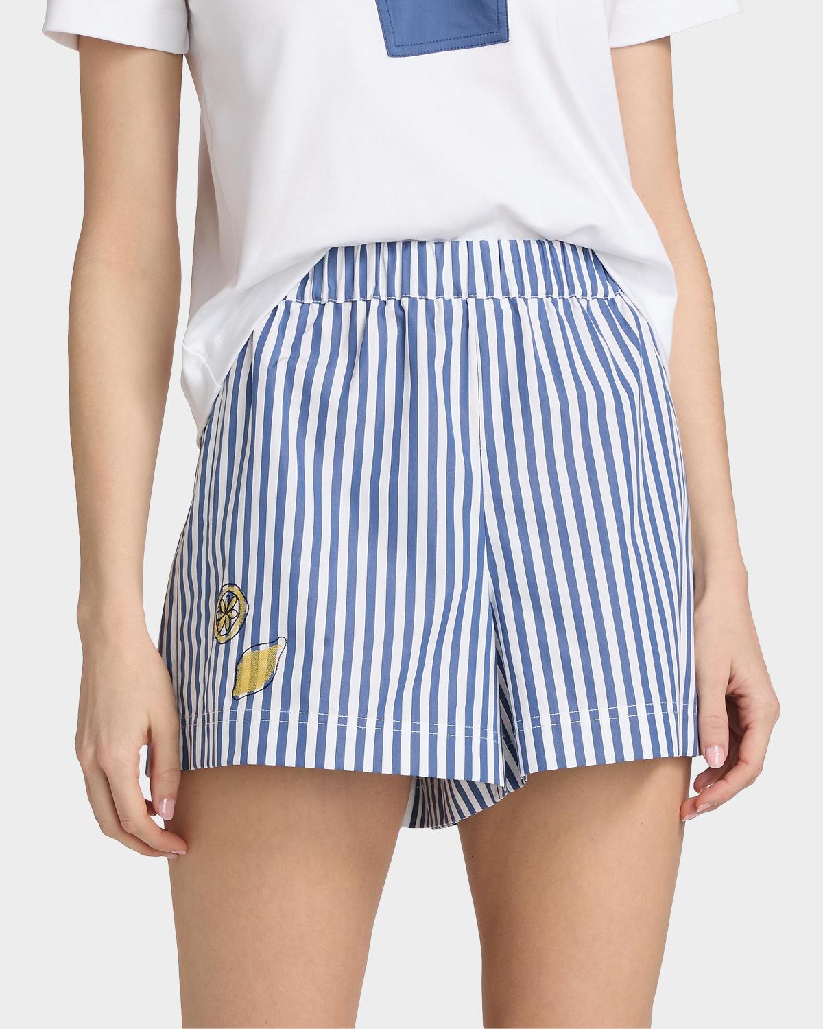 Fallon Striped Cotton Shorts - thumbnail 4