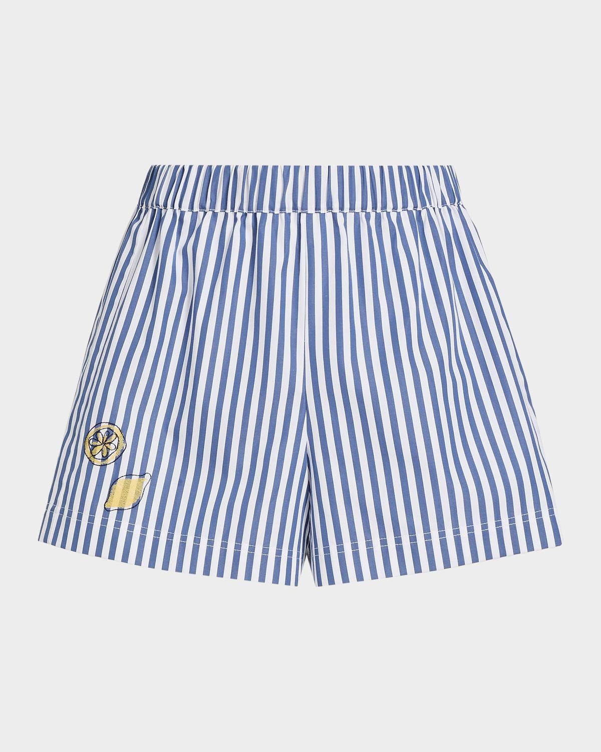 Fallon Striped Cotton Shorts