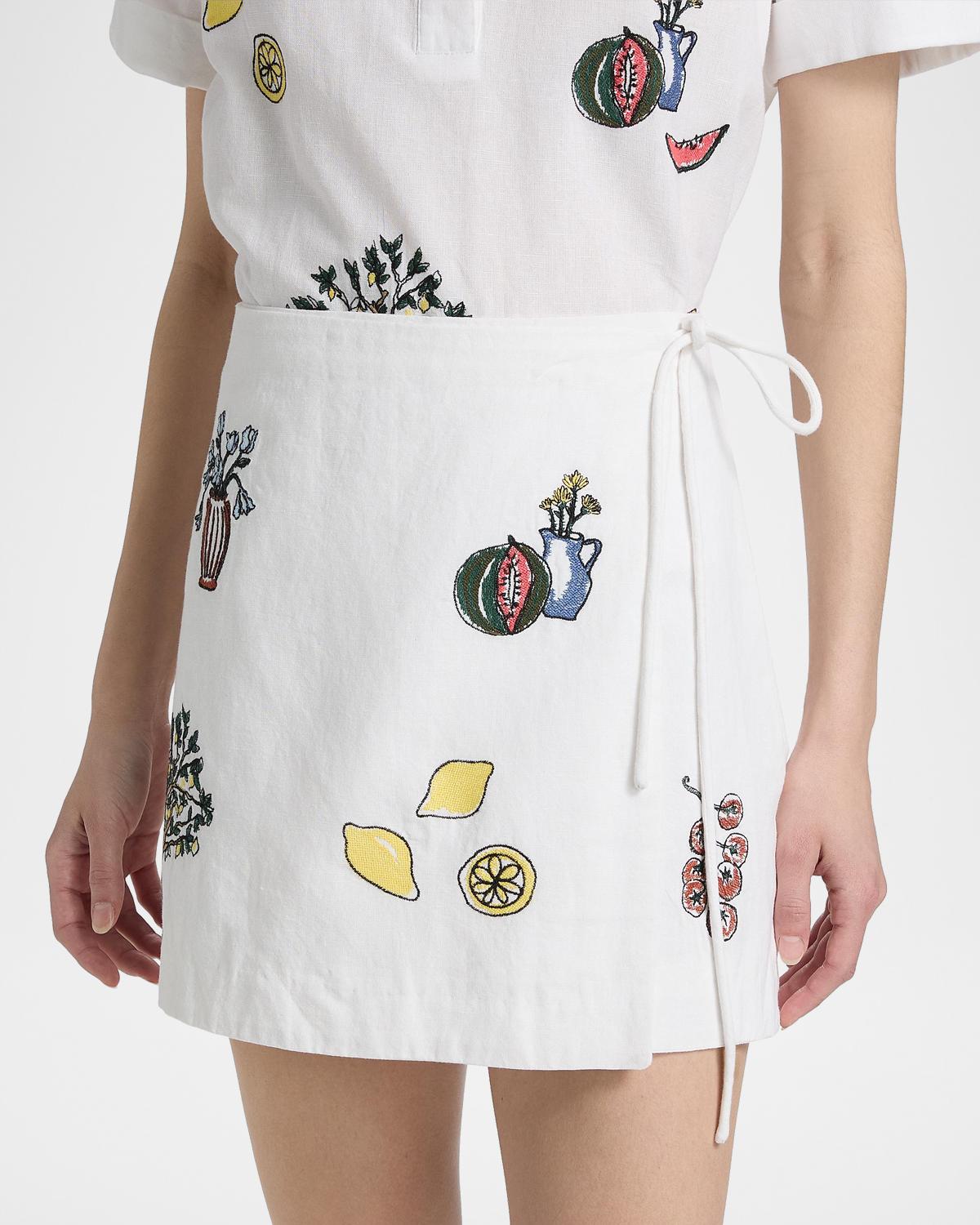 Agnes Cotton Mini Wrap Skirt - thumbnail 4