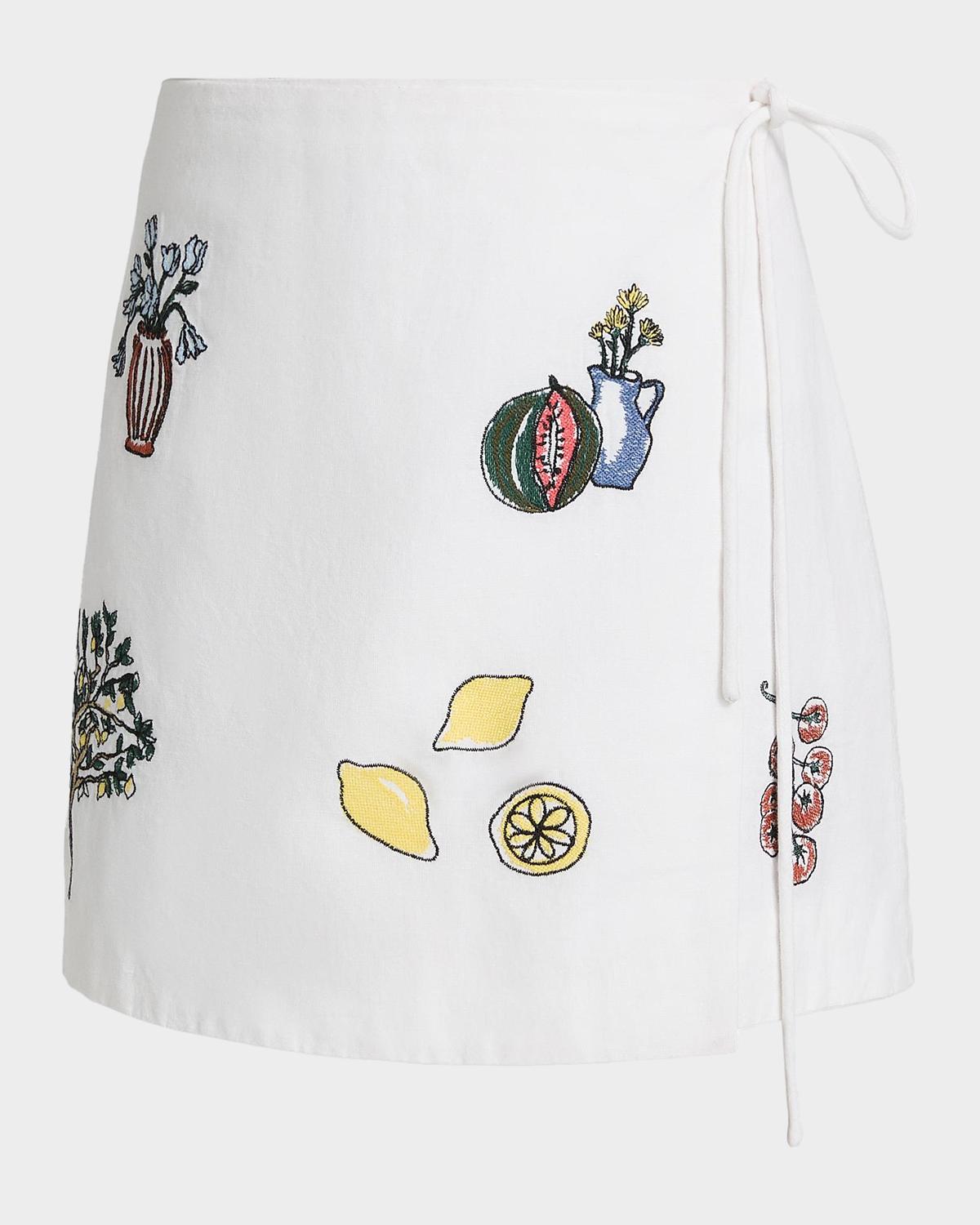 Agnes Cotton Mini Wrap Skirt