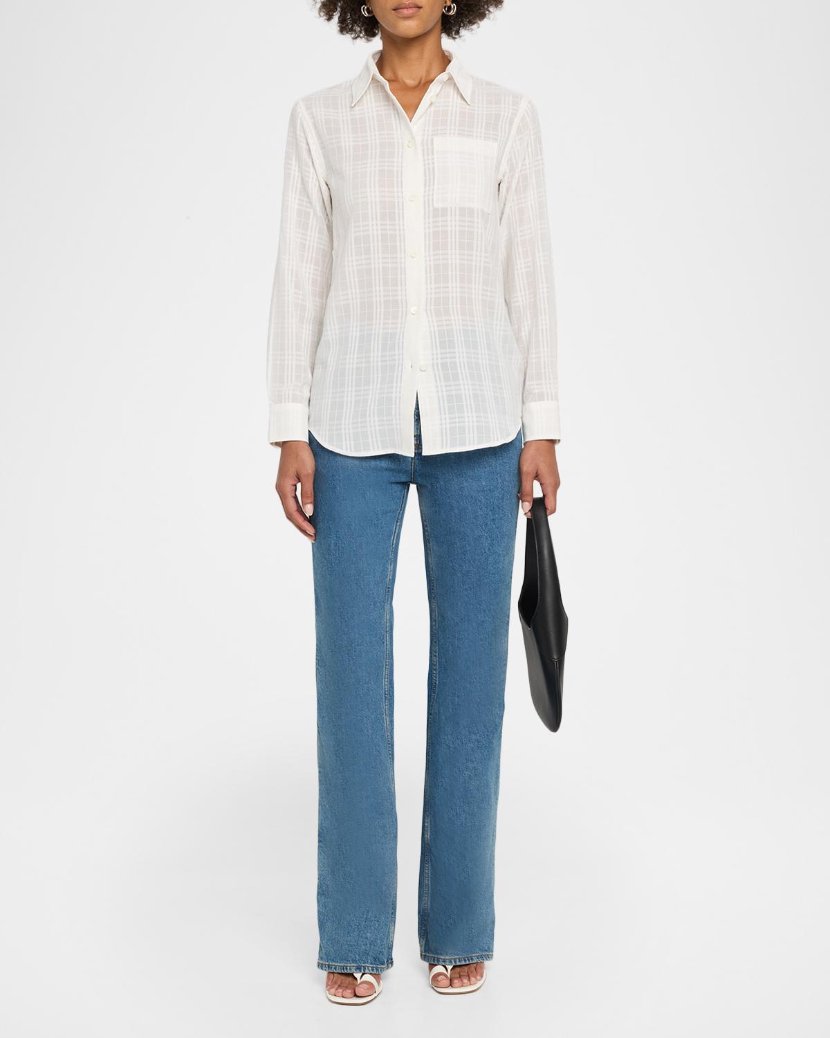 Emma Check Cotton Voile Button-Down Shirt - thumbnail 2