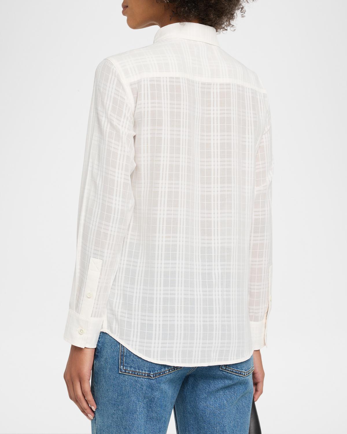 Emma Check Cotton Voile Button-Down Shirt - thumbnail 3