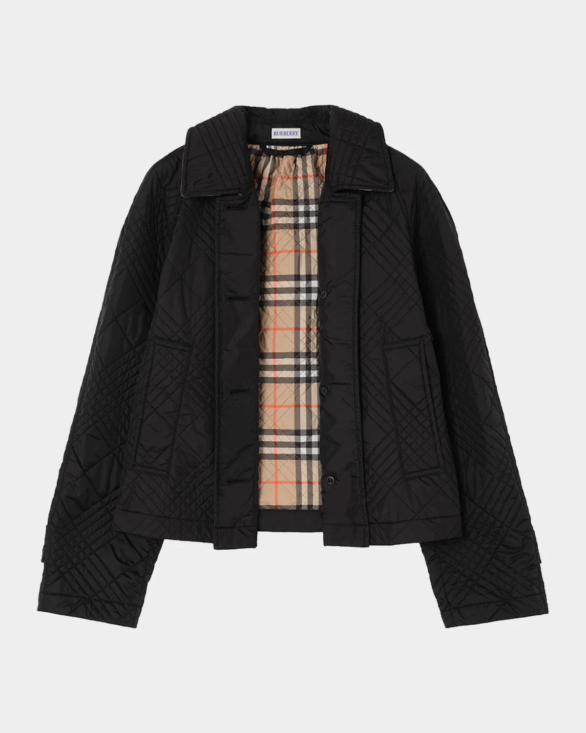 Tiffield Quilted Nylon Crop Jacket - thumbnail 2