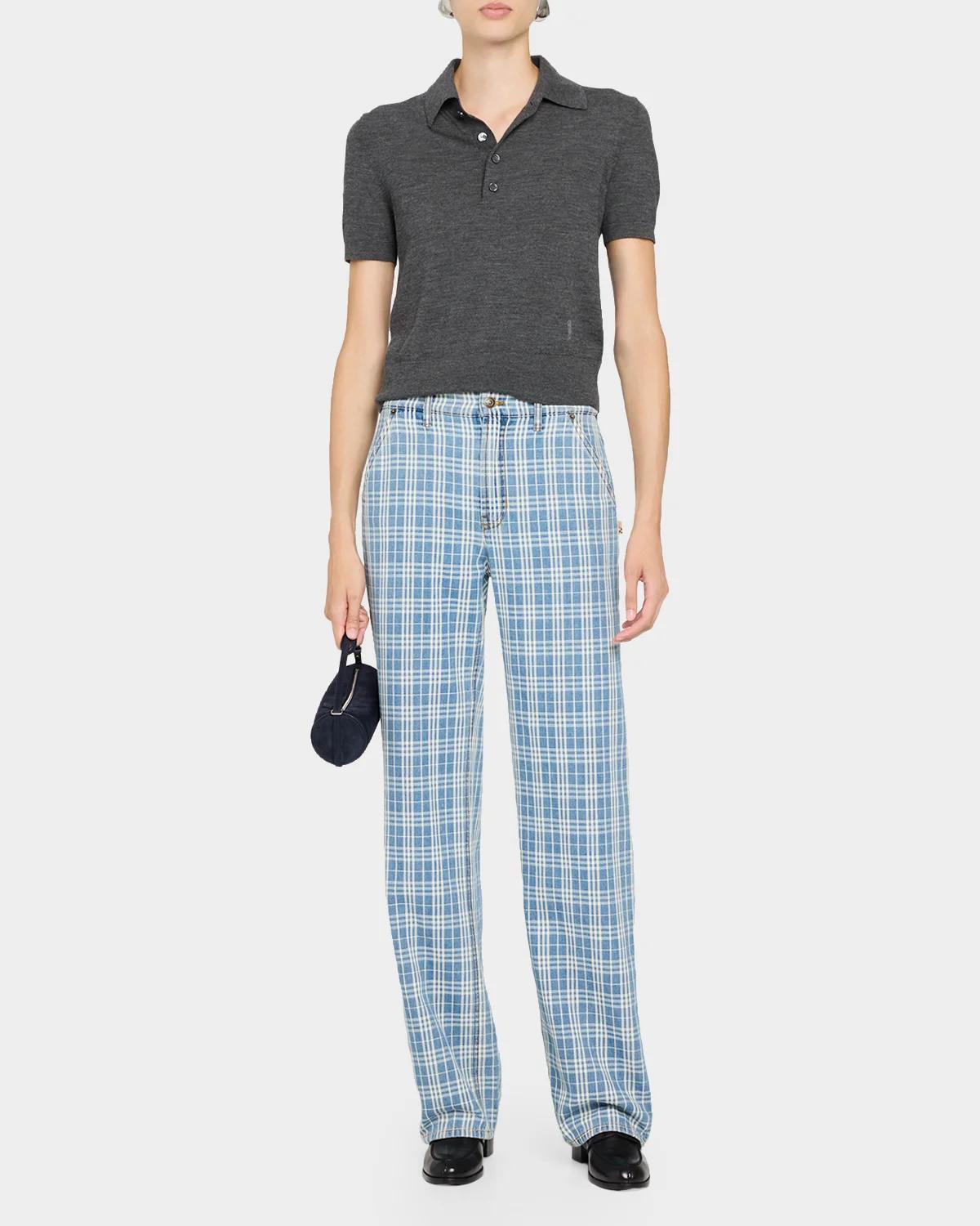 Drusilla Check Denim Straight-Leg Jeans - thumbnail 2