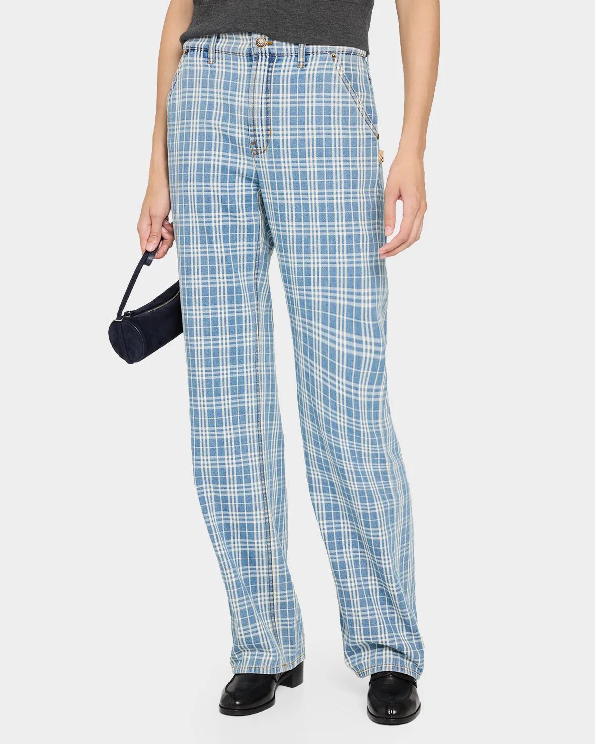 Drusilla Check Denim Straight-Leg Jeans - thumbnail 4