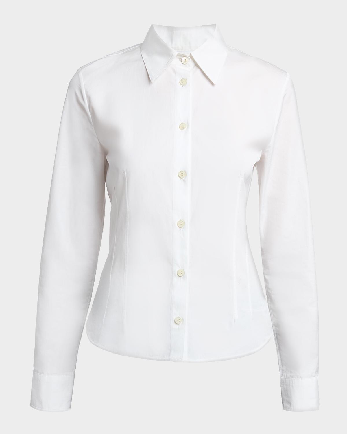 Cotton Poplin Slim Button-Down Shirt