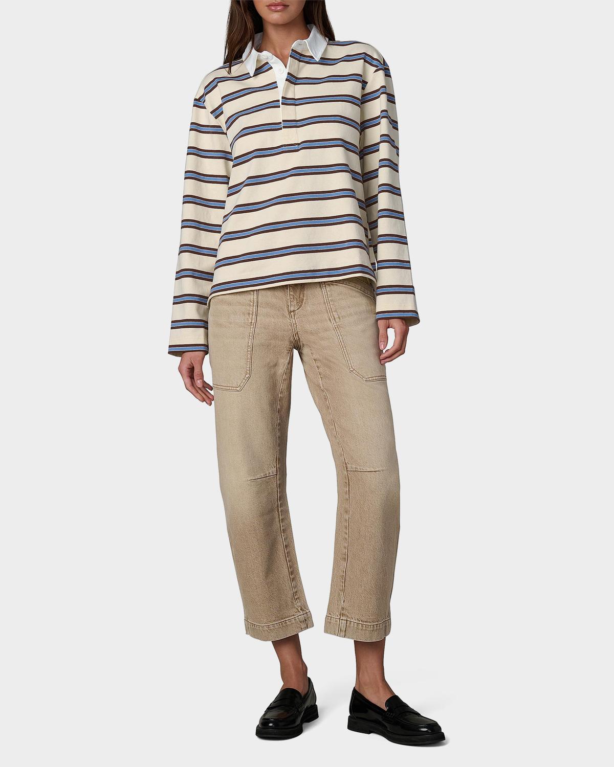 Dylan Striped Cotton Oversized Rugby Shirt - thumbnail 2