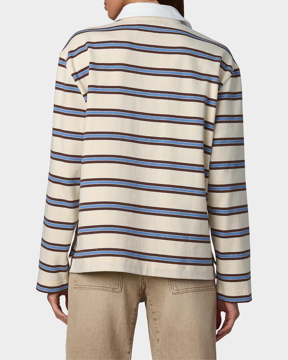 Dylan Striped Cotton Oversized Rugby Shirt - thumbnail 3