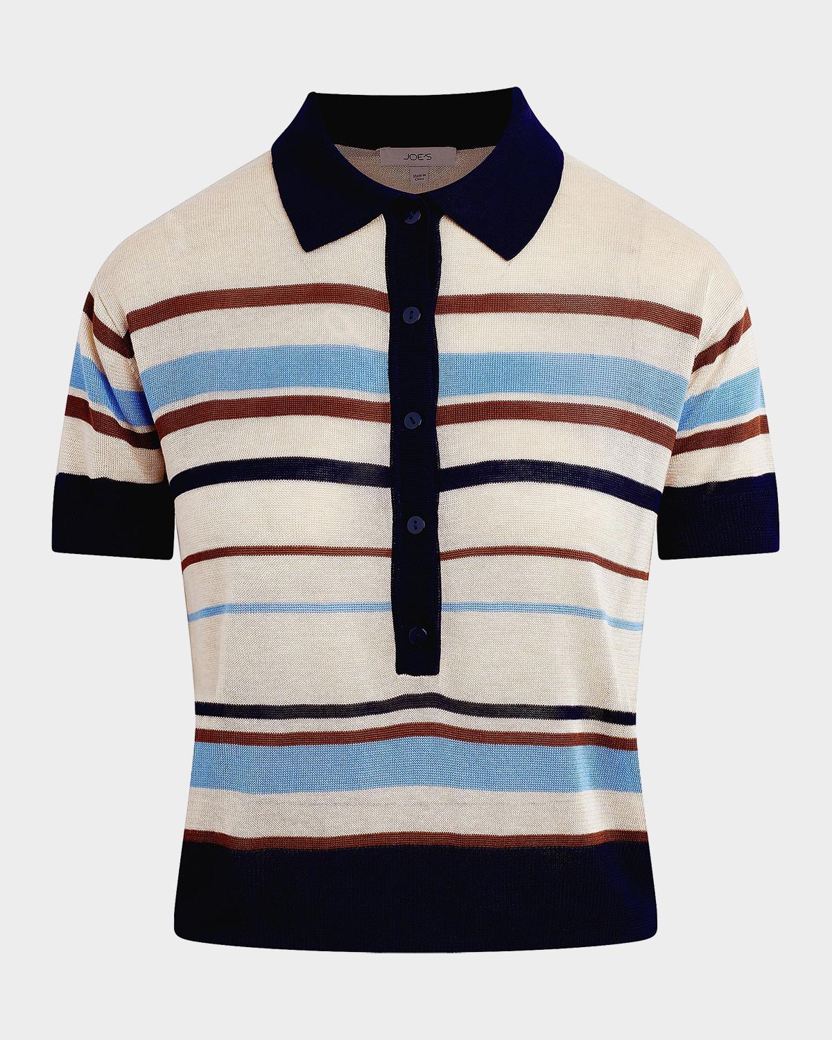 The Stella Striped Polo Sweater