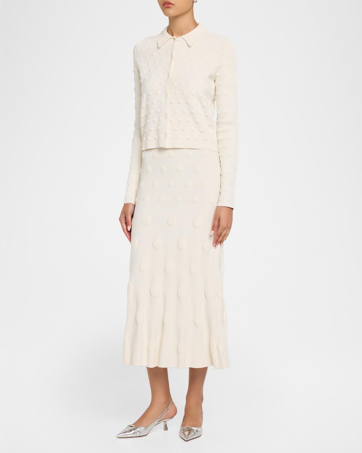 Pucker Dot Knit Midi Skirt - thumbnail 2