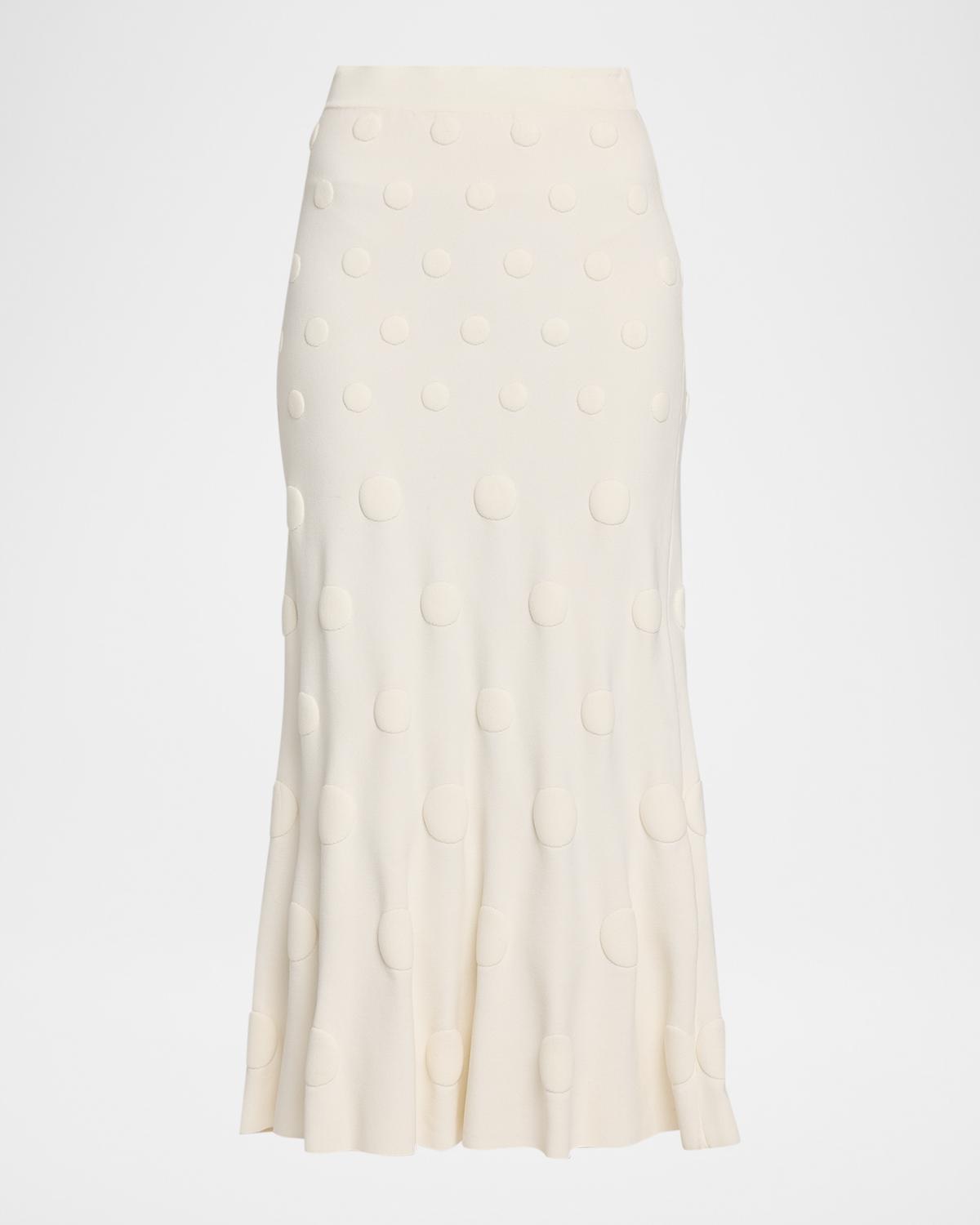 Pucker Dot Knit Midi Skirt