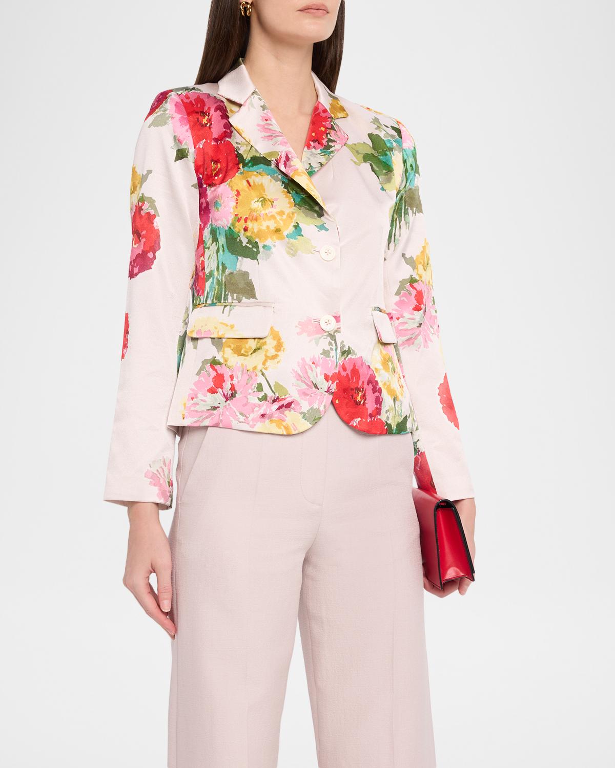 Pat Nixon Silk Single-Breasted Classic Jacket - thumbnail 4